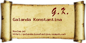 Galanda Konstantina névjegykártya